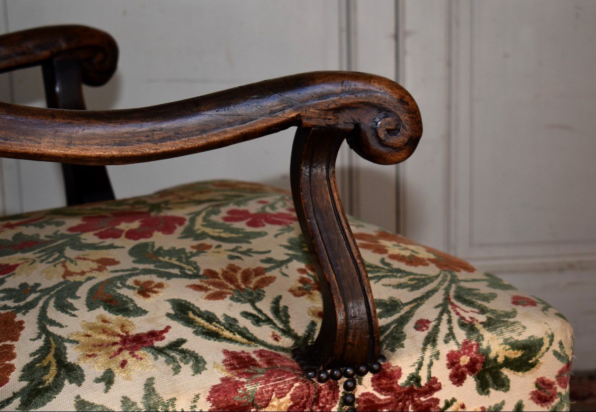 Louis XIV Armchair, High Backrest, Early 18th Century.-photo-2