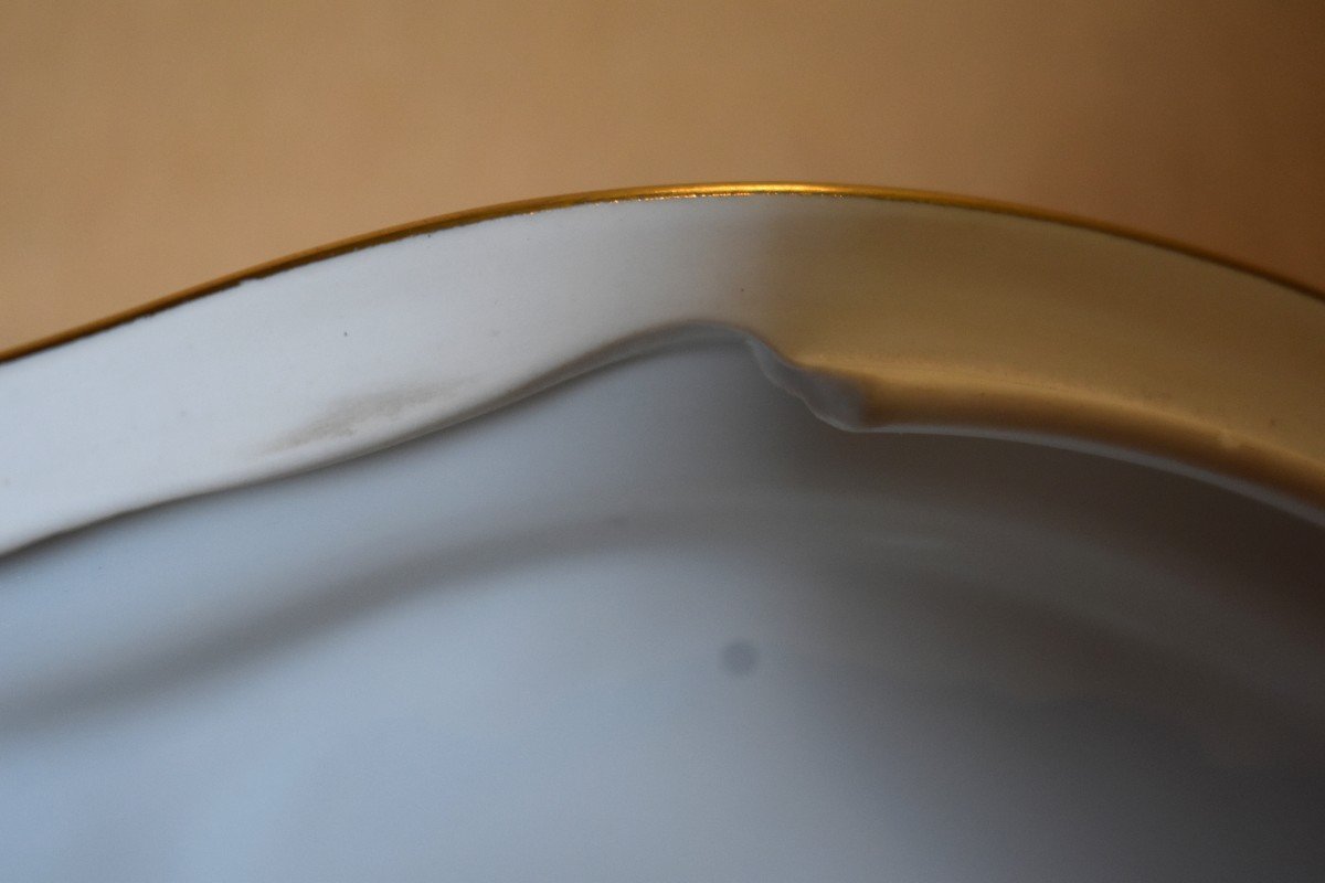 Large Soup Tureen And Its Sleeping Dish In Limoges Porcelain, Floral Decor.-photo-7