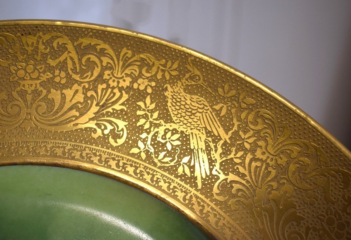 Limoges, Decorative Porcelain Plate, Decorative Dish With Double Gold Inlay.-photo-4