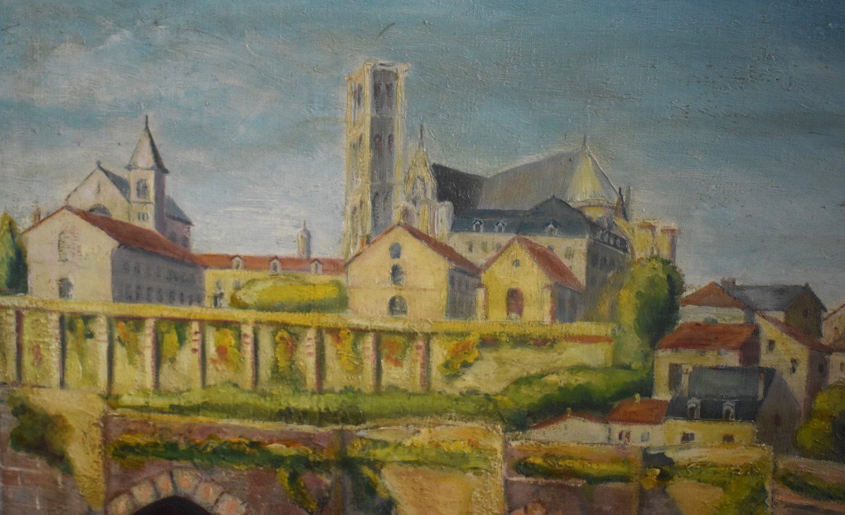 R. Taillandier XIX - XX, Landscape Pont Saint Etienne Limoges, Oil On Canvas Golden Frame.-photo-4