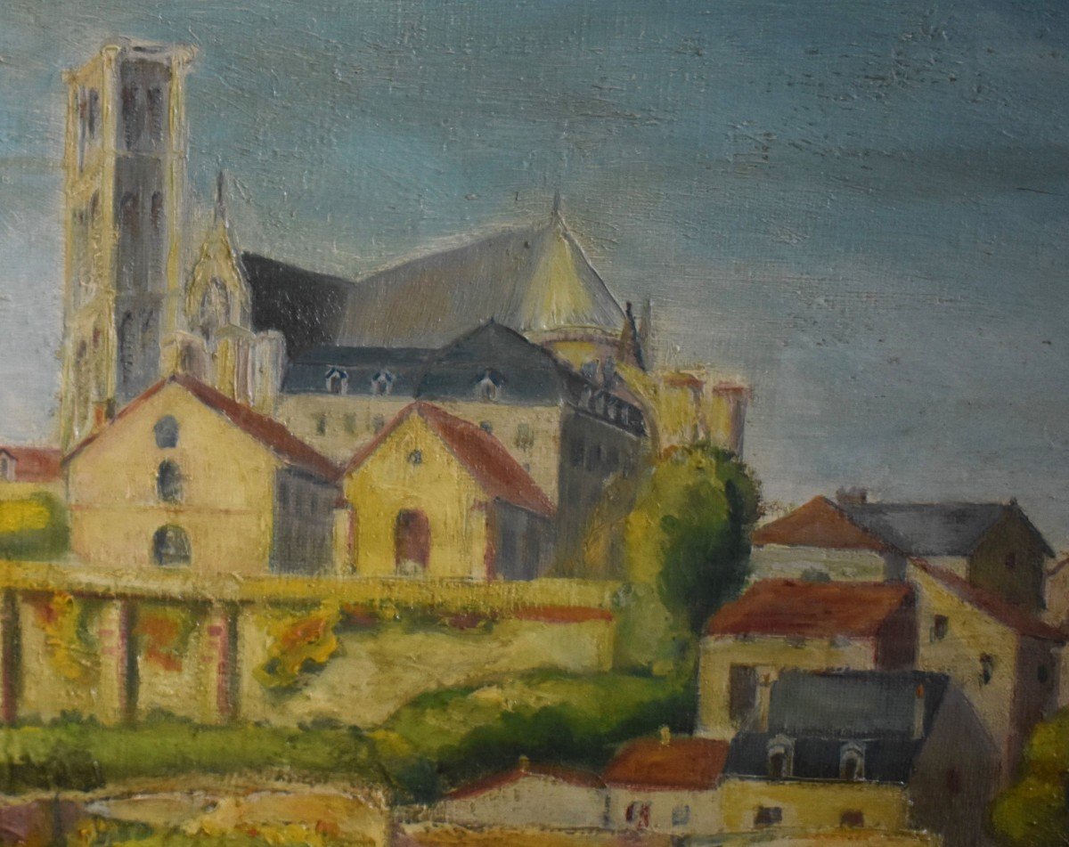 R. Taillandier XIX - XX, Landscape Pont Saint Etienne Limoges, Oil On Canvas Golden Frame.-photo-2