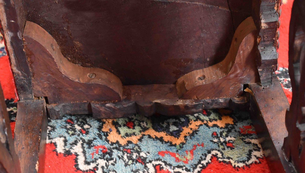 Fauteuil, Chaise à Bras En Noyer , Espagne XVII eme. Renaissance Espagnole.-photo-8
