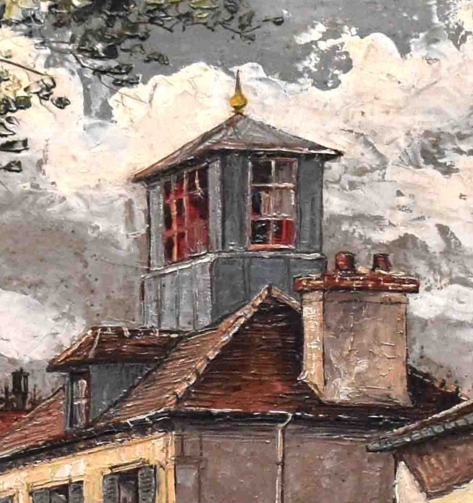 René Bondenet, Wissous 1944, Animated Street Scene, Urban Landscape In A Montparnasse Setting-photo-3