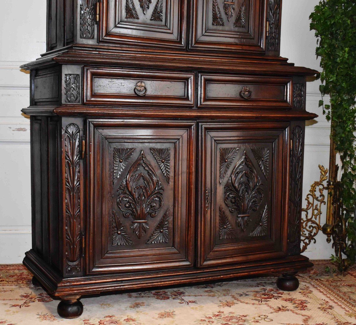 Buffet Deux Corps Louis XIII &agrave; 4 Portes , Haut En Diminutif , Quatre Vantaux &eacute;poque XVII&egrave;me.-photo-4