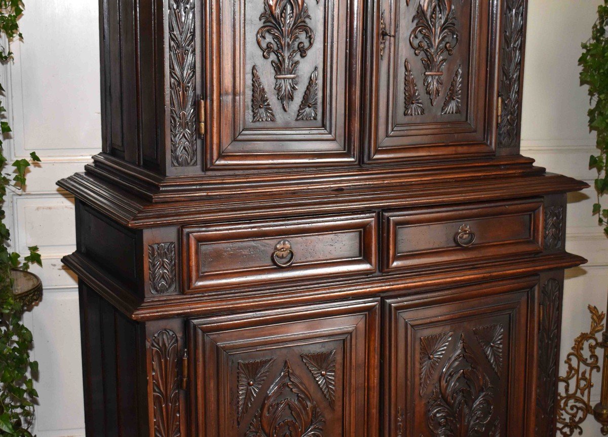 Buffet Deux Corps Louis XIII &agrave; 4 Portes , Haut En Diminutif , Quatre Vantaux &eacute;poque XVII&egrave;me.-photo-2
