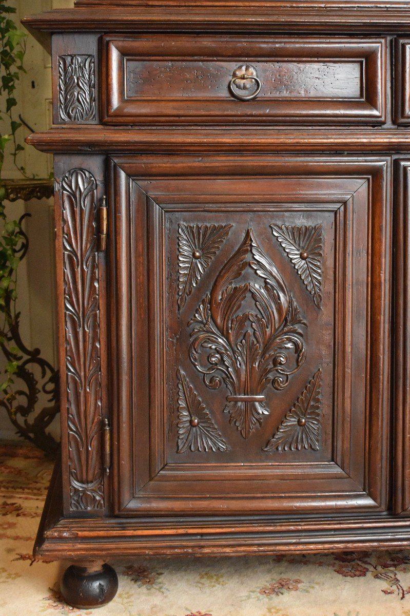 Buffet Deux Corps Louis XIII &agrave; 4 Portes , Haut En Diminutif , Quatre Vantaux &eacute;poque XVII&egrave;me.-photo-3