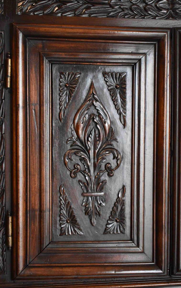 Buffet Deux Corps Louis XIII &agrave; 4 Portes , Haut En Diminutif , Quatre Vantaux &eacute;poque XVII&egrave;me.-photo-6
