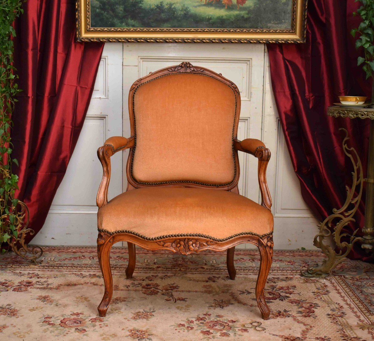 Louis XV Period Armchair, File To The Queen, XVIIIth Century.-photo-2