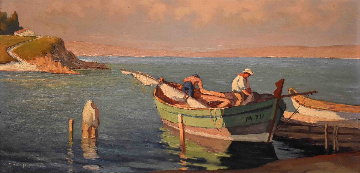Germain Raingo-pelouse  (1893-1963) Petit Neveu De Claude Monet, Paysage étang De Berre à Martigues-photo-2