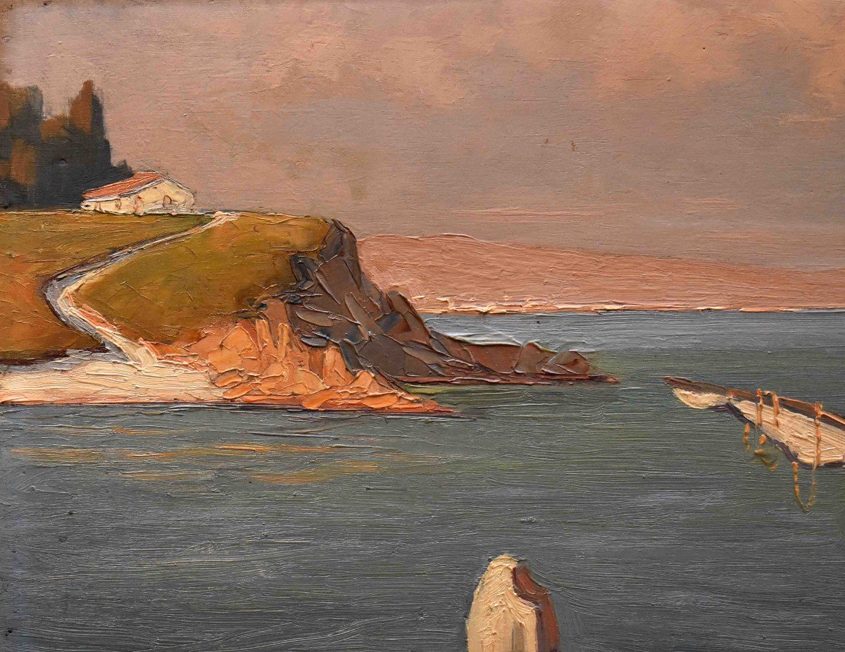 Germain Raingo-pelouse  (1893-1963) Petit Neveu De Claude Monet, Paysage étang De Berre à Martigues-photo-3