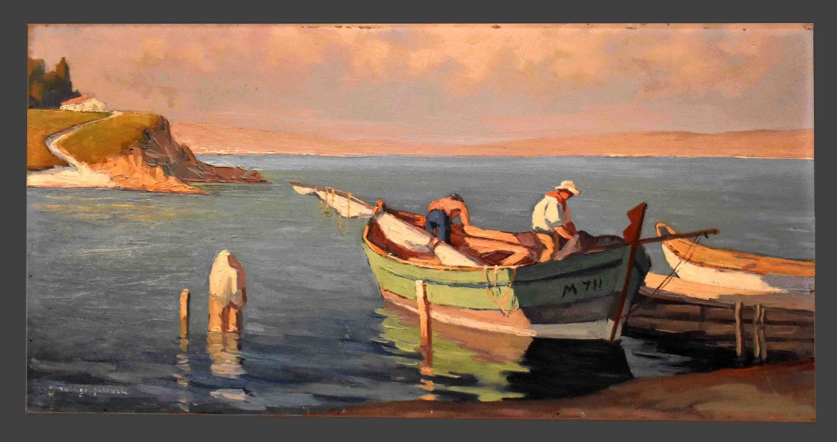 Germain Raingo-pelouse  (1893-1963) Petit Neveu De Claude Monet, Paysage étang De Berre à Martigues