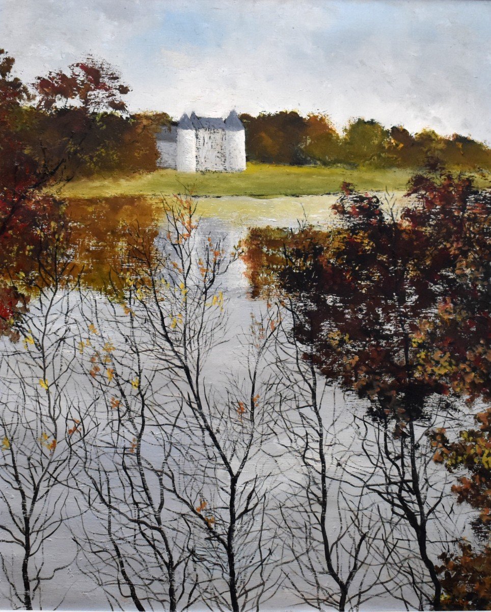 Michel Roy Said Michel Saint Alban, View Of The Château De La Verrerie And Its Pond, Landscape-photo-1