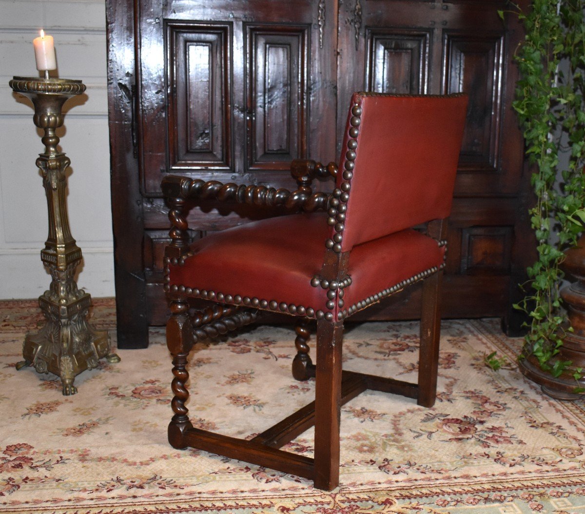 Louis XIII Armchair, 17th Century Armchair.-photo-1