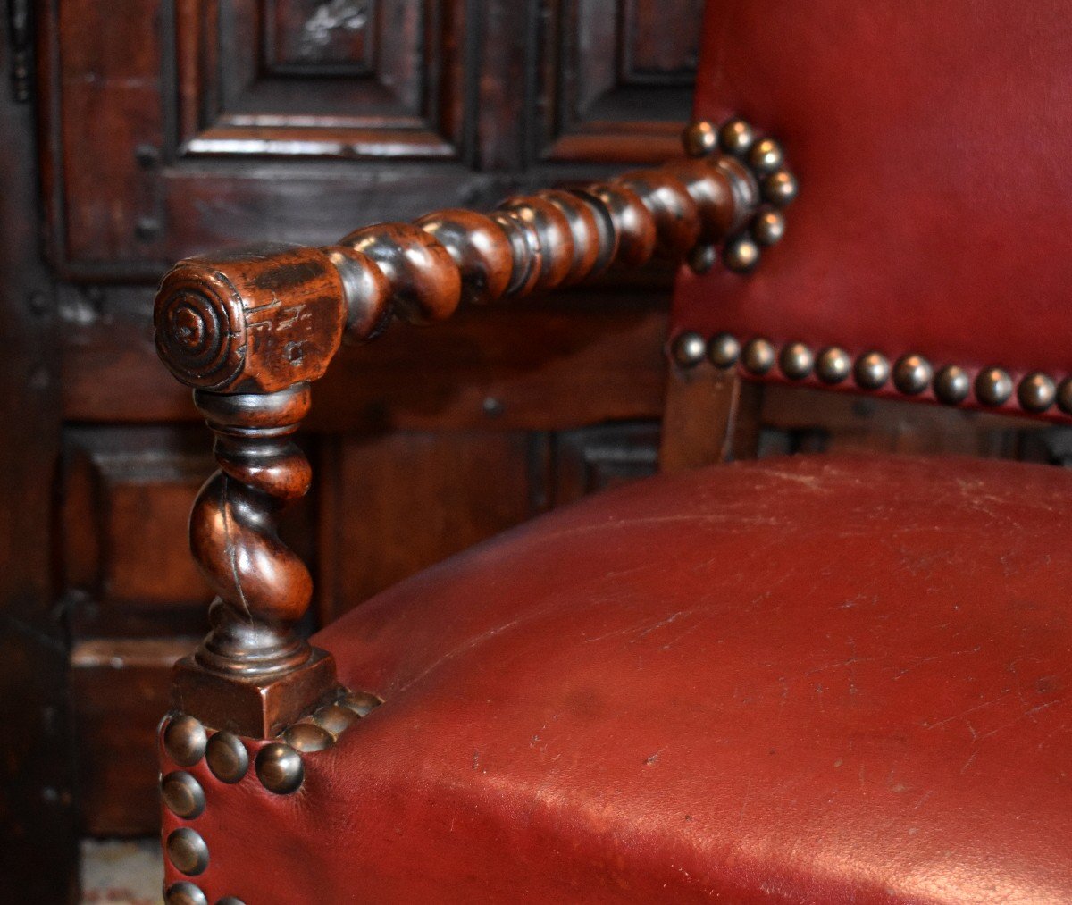 Louis XIII Armchair, 17th Century Armchair.-photo-3