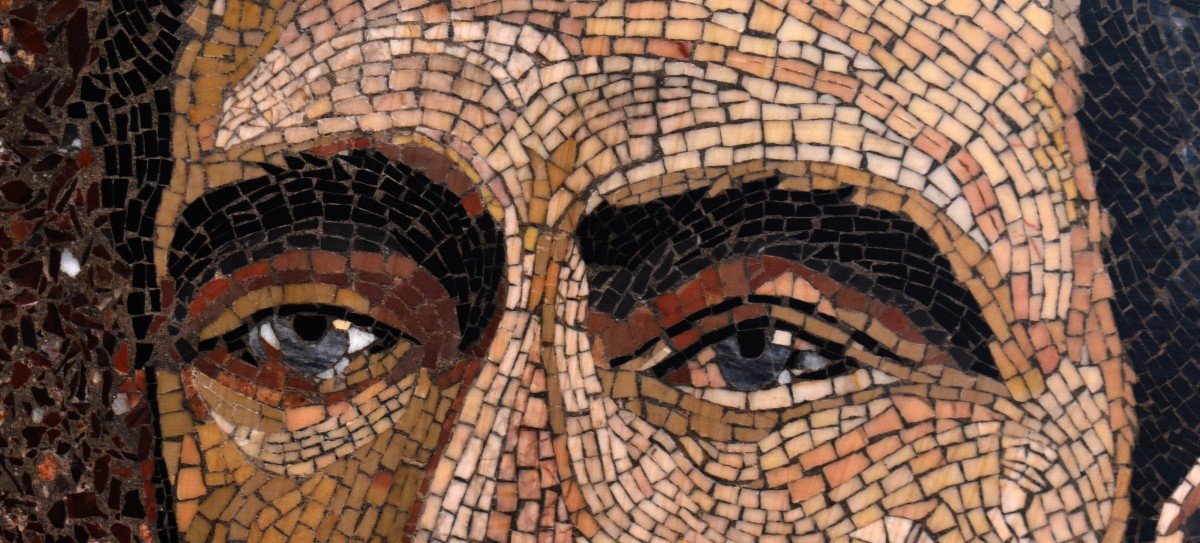 Mosaic Plate, Portrait Of President Sadi Carnot (1837-1894).-photo-2