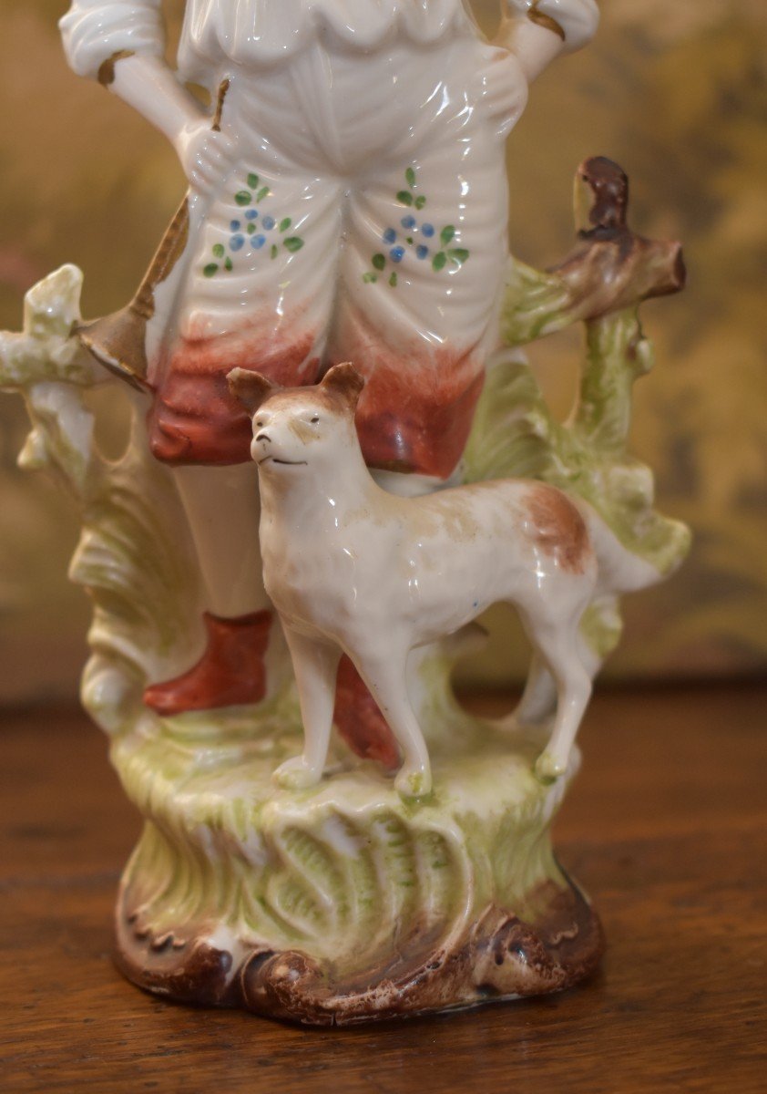 Paire De Figurines Berger Et Bergère, Statuettes En Porcelaine Allemande, Début XXe-photo-3