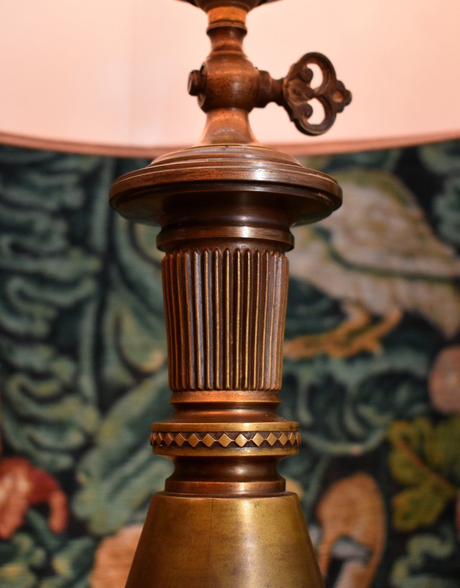 Napoleon III Bronze And Brass Lamp. XIX.-photo-1