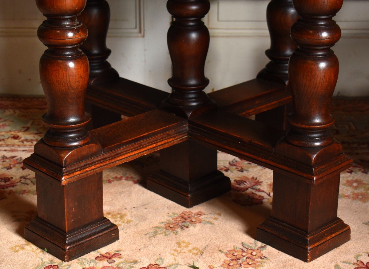 Middle Table, Octagonal Pedestal Louis XIII Style, Baluster Feet.-photo-4
