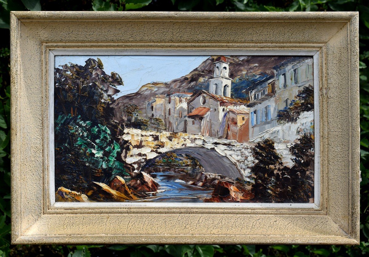 Luceram , Village De Provence Par Louis Jacques Vigon Dit : Le Vigon , Paysage Alpes Maritimes.