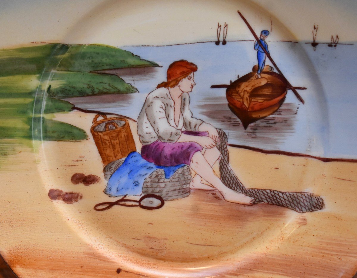 Guérin William, Limoges Porcelain, Decorative Plates Seaside Decor,-photo-1