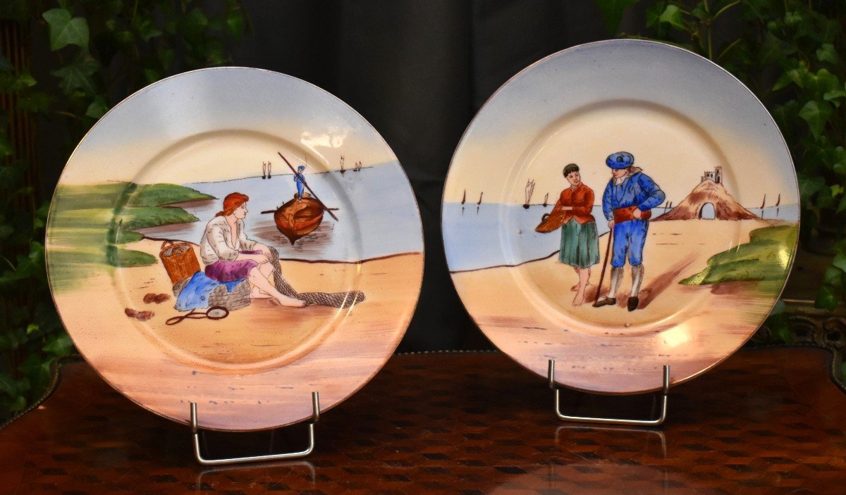 Guérin William, Limoges Porcelain, Decorative Plates Seaside Decor,