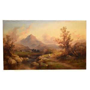 Vernon 1892, Mountain Landscape , " Glaslyn Valley" Pays De Galles , "sugar Loaf Mountains"