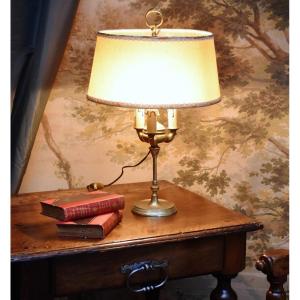 Electric Mounted Adjustable Oil Lamp, Electrified Bronze And Brass Foot,
