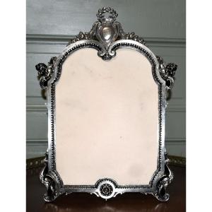 Maison Giroux Paris, Silvered Bronze Table Frame In The Neo-gothic Style, Period III, 19th Century