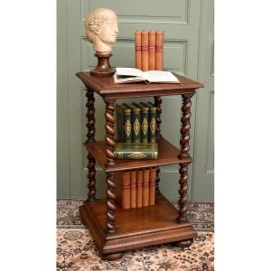 Oak Side Table, Louis XIII Style Shelf, Bookcase, Occasional Table, End Table Etc.