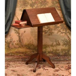 Lutrin  sur pied En Chêne , Pupitre écritoire Double Face ,  Avec Tirette -  Tablette , 