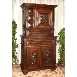 Homme Debout  De Style Louis XIII , Cabinet Fin Du XVIIe,   Buffet à Double Corps  à  diminutif