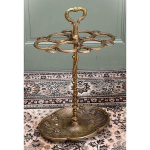 porte parapluies en bronze , porte-parapluies et cannes aux serpents et pampres de vignes