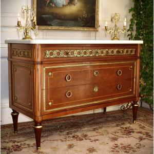  Louis XVI-style Chest Of Drawers With Marquetry And Bronze Ornaments, Marquetry, Revel (31)  