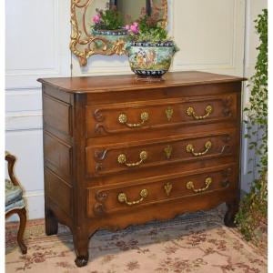 Louis XV Chest Of Drawers, Languedoc Region, 18th Century, Solid Cherry And Oak, Castres Area