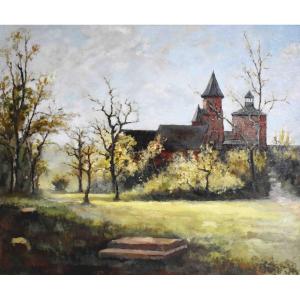 Louis Peyrat ( 1911-1999 ) . Vue de Collonges La Rouge En Corrèze ( 19 ) . Eglise saint pierre