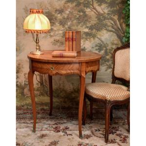 Louis XV-style Inlaid Side Table, Coffee Table, Center Table, Side Table, Marquetry And Curling 