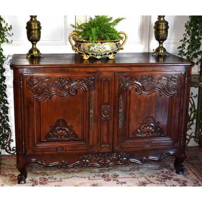 Low Carved Buffet, Louis XV Style, End Of The 18th Century.