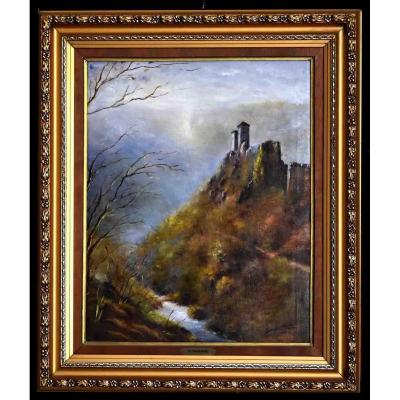 O. Sanchez, Landscape Creuse Valley, Castle Ruins, Crozant,