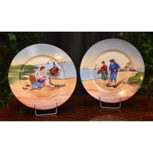 Guérin William, Limoges Porcelain, Decorative Plates Seaside Decor,