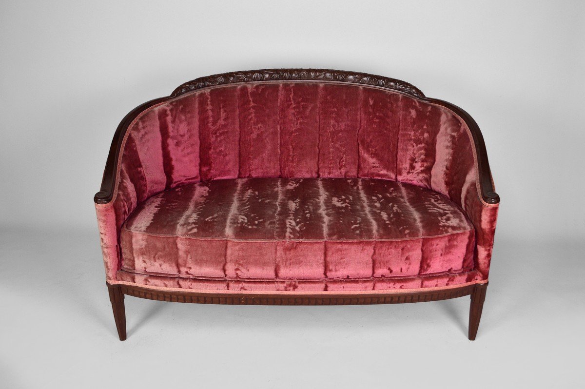 Salon Art Déco En Velours Rose Par Paul Follot, Circa 1920-photo-4