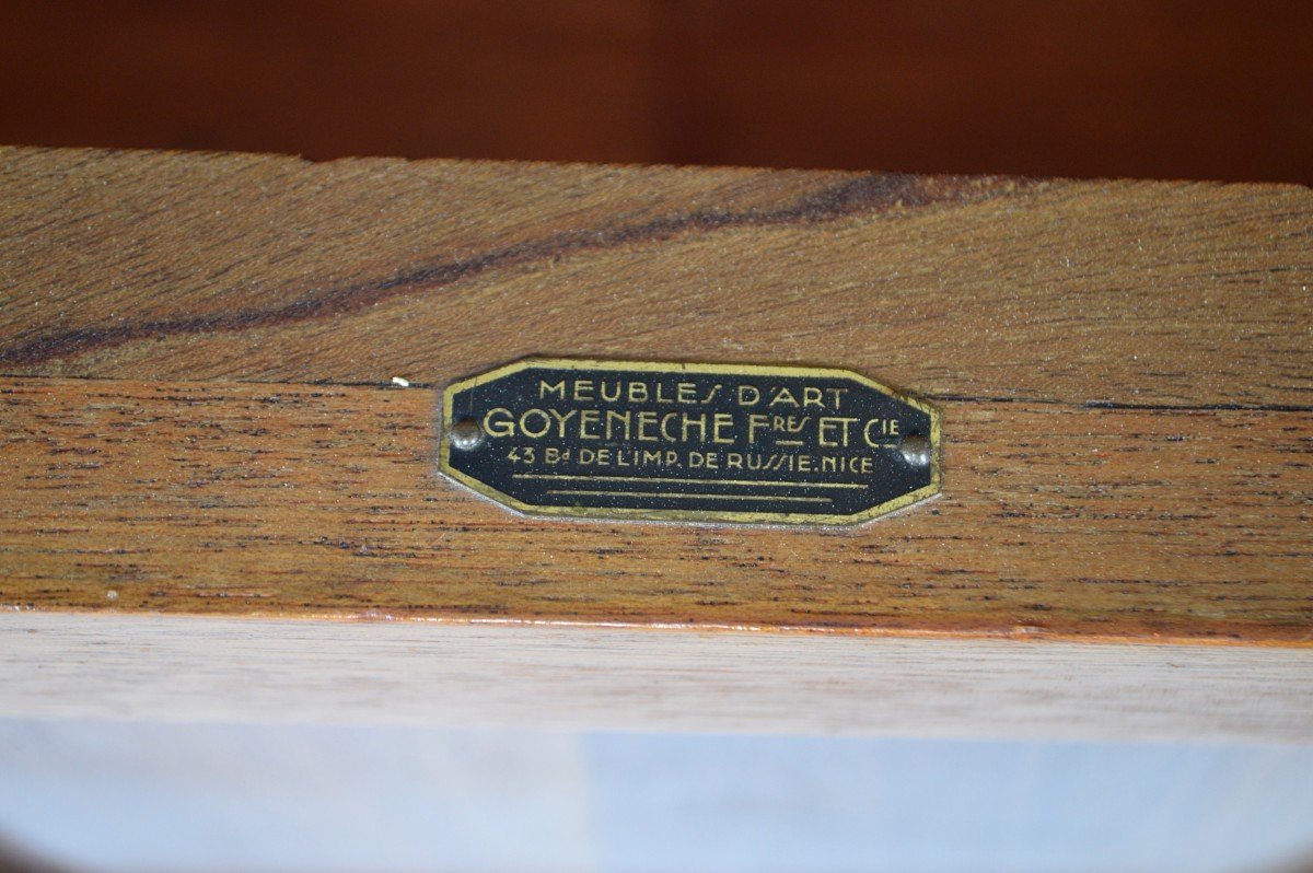 Art Deco Mahogany Safe Bench By Clément Goyeneche-photo-3