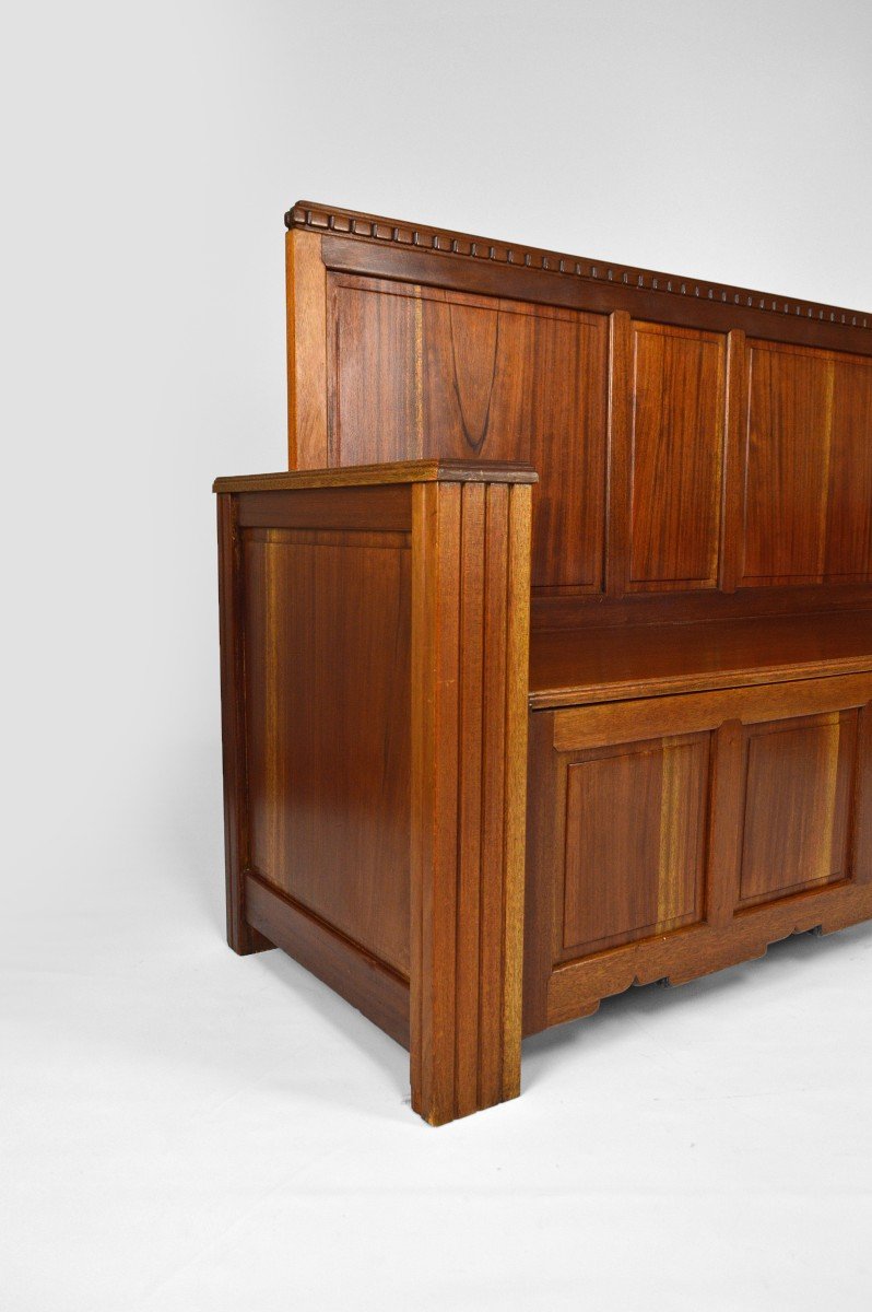 Art Deco Mahogany Safe Bench By Clément Goyeneche-photo-4