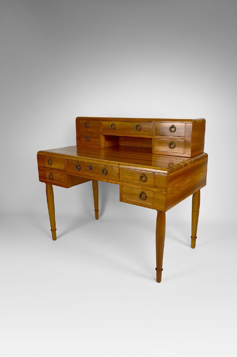 Bureau à Gradin Art Déco / Néoclassique En Noyer, France, Vers 1940-photo-2