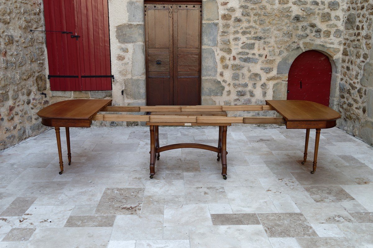 Table De Salle à Manger Par La Maison Krieger, Art Nouveau, Circa 1900, En Chêne Massif-photo-8