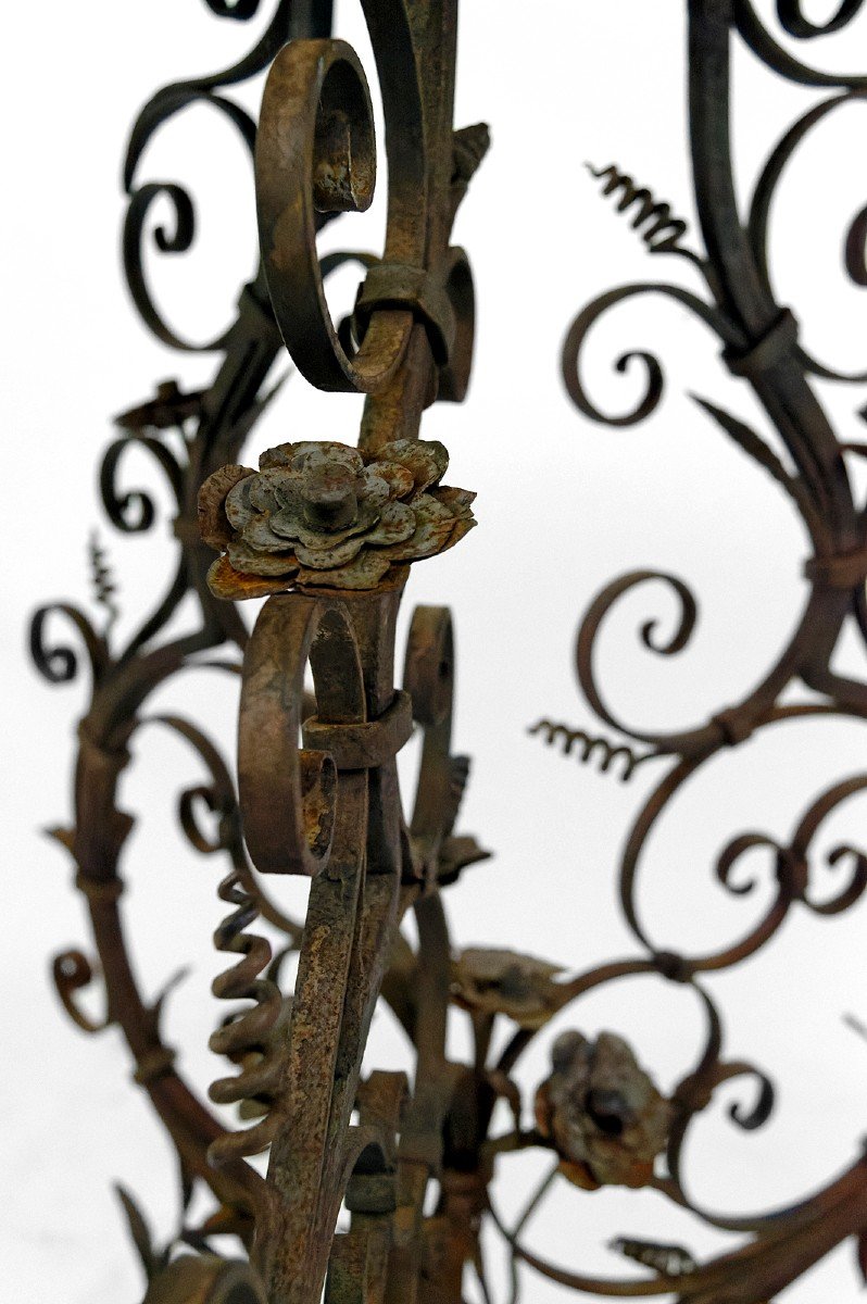 Guéridon / Table d'Appoint En Fer Forgé Et Plateau En Marbre, Venise, Italie, XVIIe-xviiie-photo-3