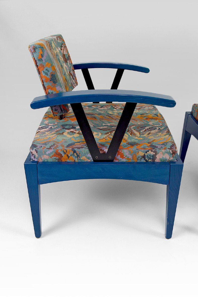 Paire De Fauteuils Design Baumann, France, Années 70/80-photo-3