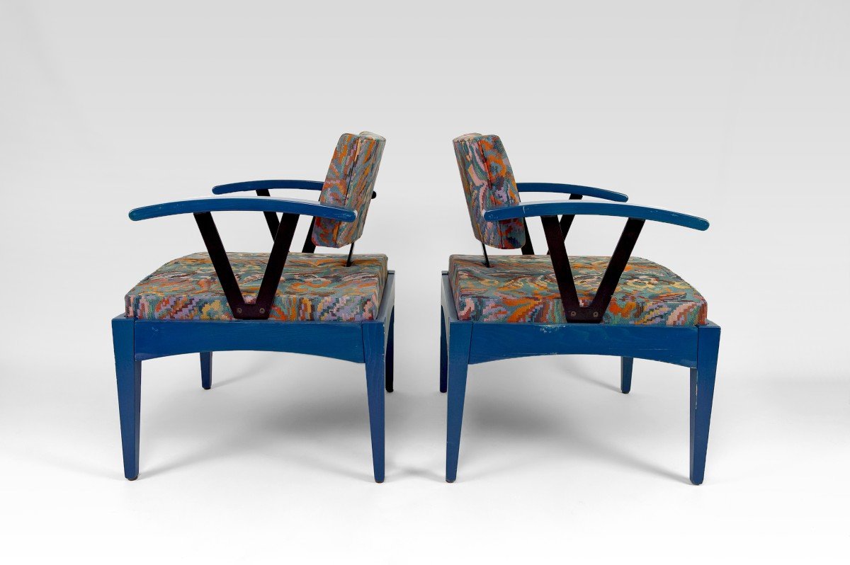 Paire De Fauteuils Design Baumann, France, Années 70/80-photo-6