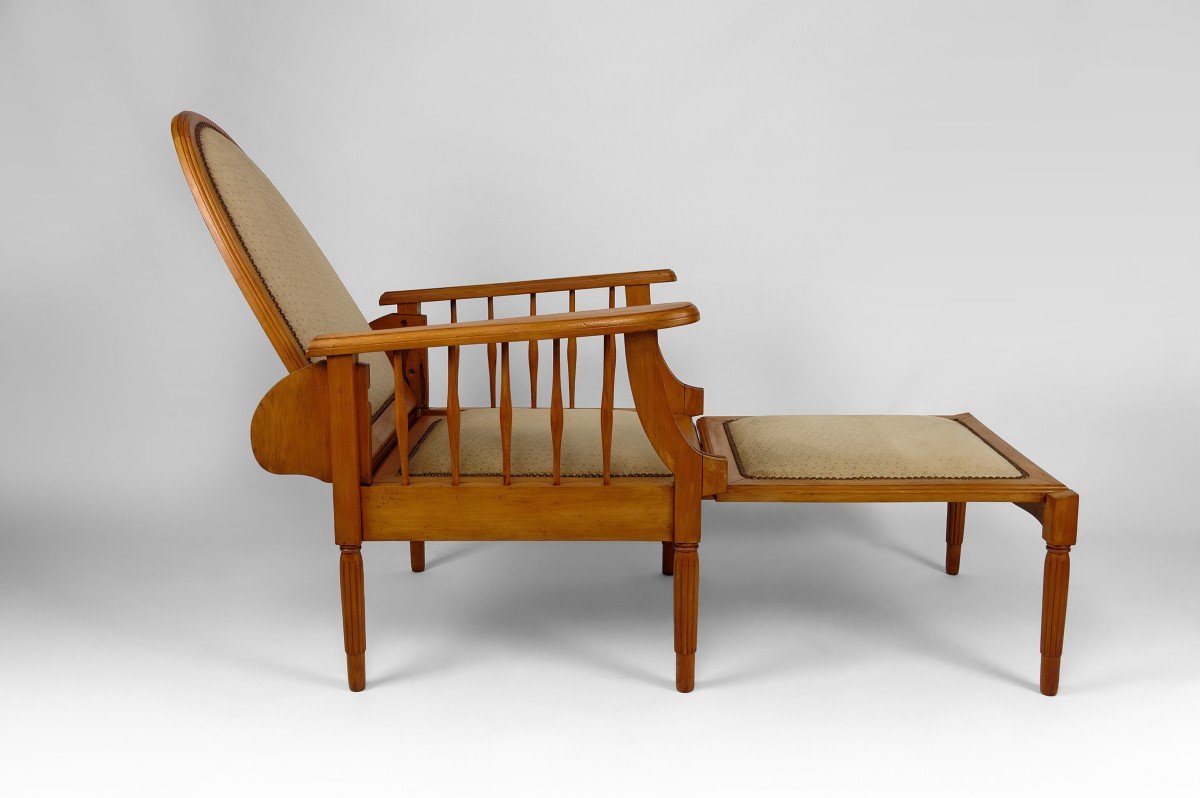Morris Armchair / Lounge Chair In Beech, Art Deco, France, Circa 1925-photo-3
