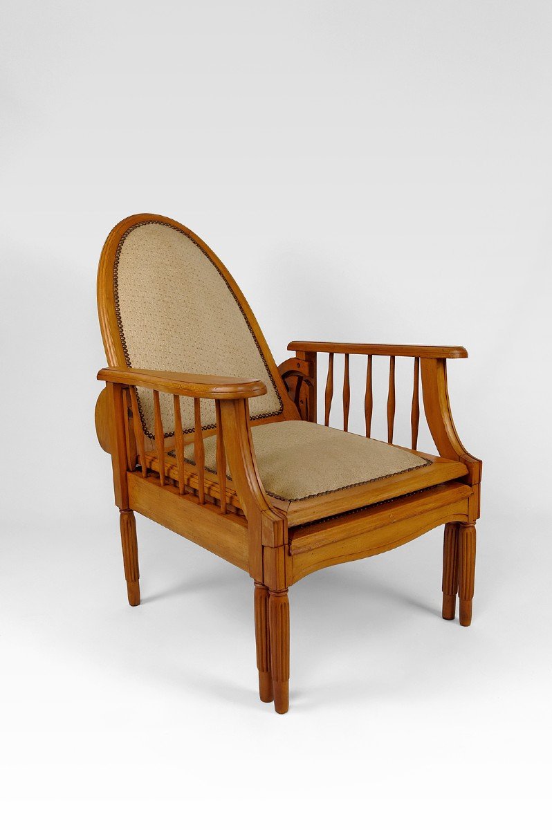 Morris Armchair / Lounge Chair In Beech, Art Deco, France, Circa 1925-photo-5