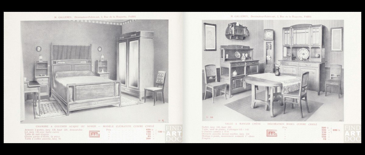Chevet Art Nouveau Par Mathieu Gallerey En Acajou, Circa 1920-photo-5